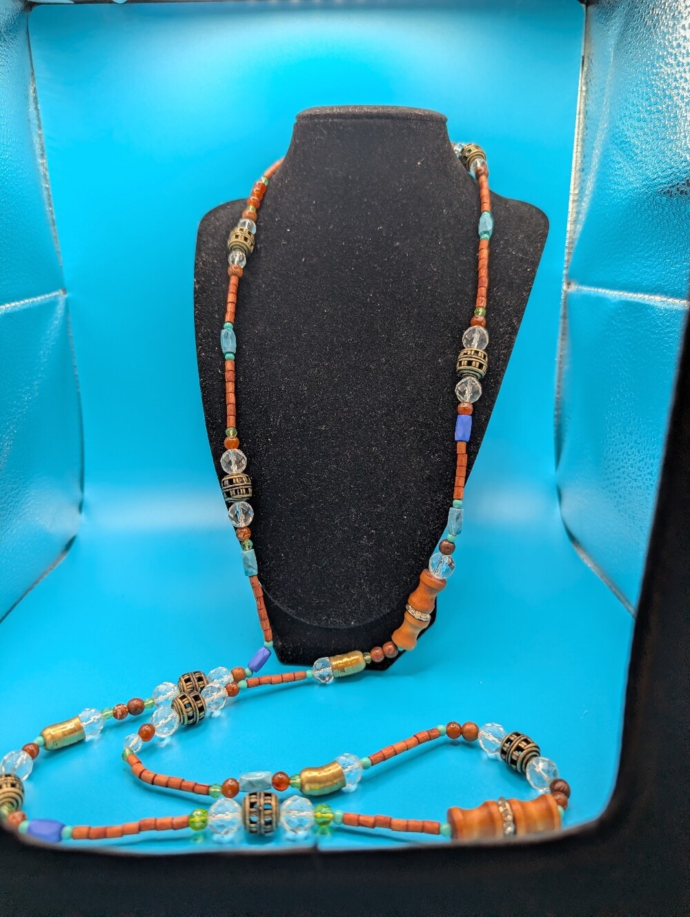 Turquoise & Brown Beaded Women's Necklace
